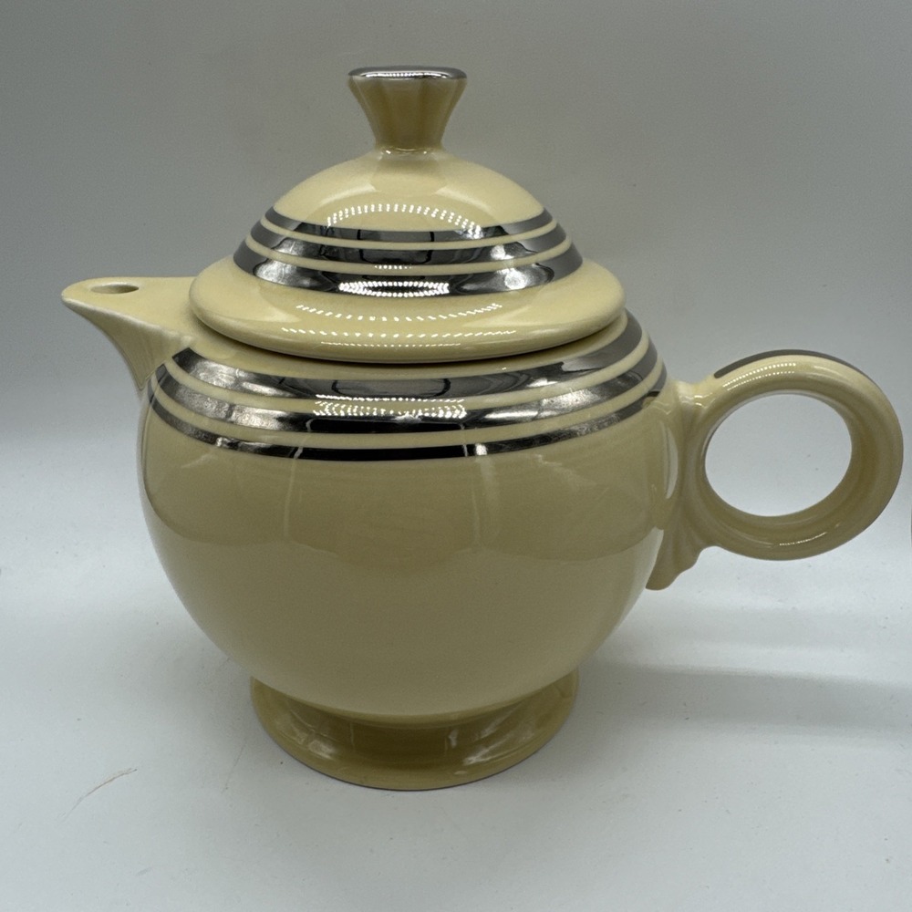 Fiestaware HLCCA Exclusive Platinum Stripe Tea Pot